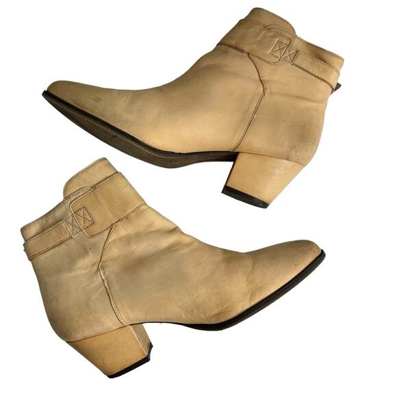 FREE PEOPLE Belleville Ankle Boots Distressed Beige Size 41 EU / 10 US - Picture 5 of 16